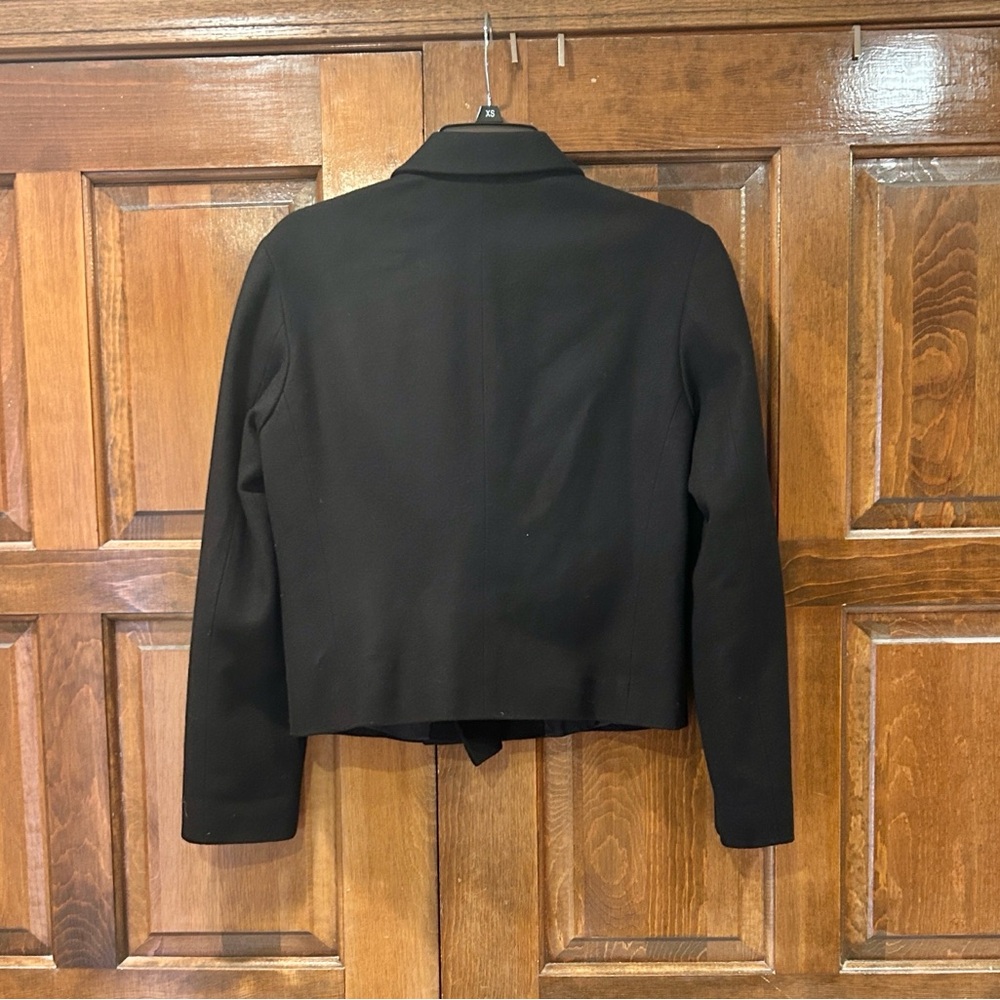 J. Crew‎ Black Wool Double Breasted Peacoat Jacket Lined Size 4 READ Office - Picture 4 of 10